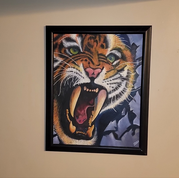 BEAUTIFUL VINTAGE OIL ON CANVAS PAINTING SIGNED BY ANNA 25X31 " FRAMED - Picture 9 of 12